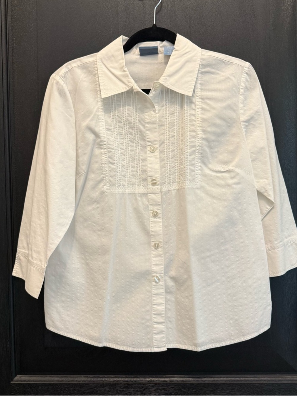 Classic Elements White Button-Front Blouse